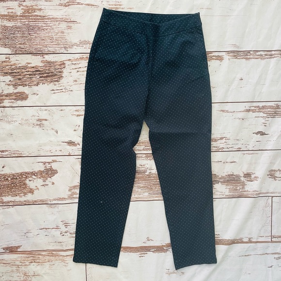 L.L. Bean 6 Classic Fit Navy Blue Polka Dot Stretch Dress Pants - Picture 3 of 10